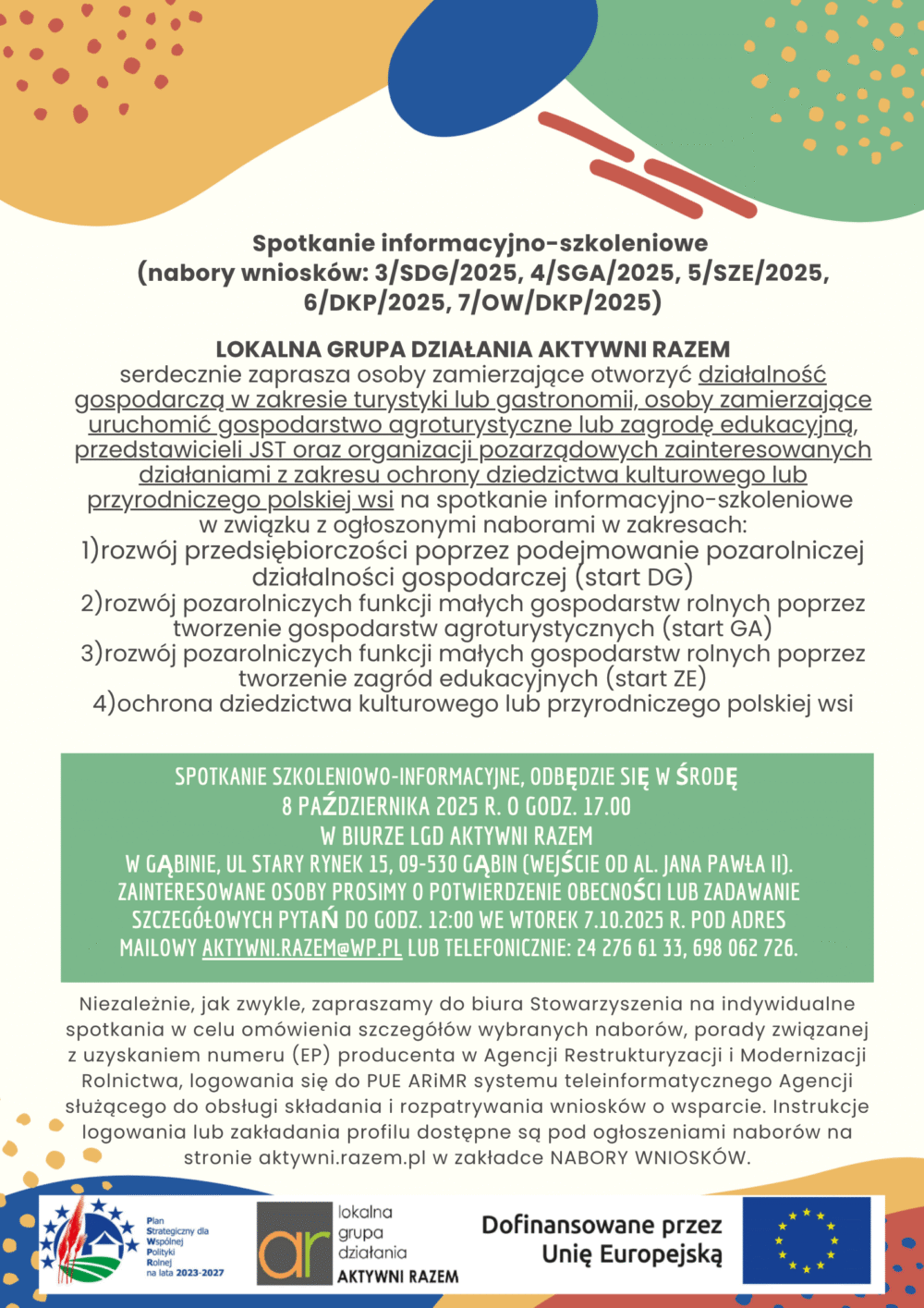 Spotkanie informacyjno-szkoleniowe